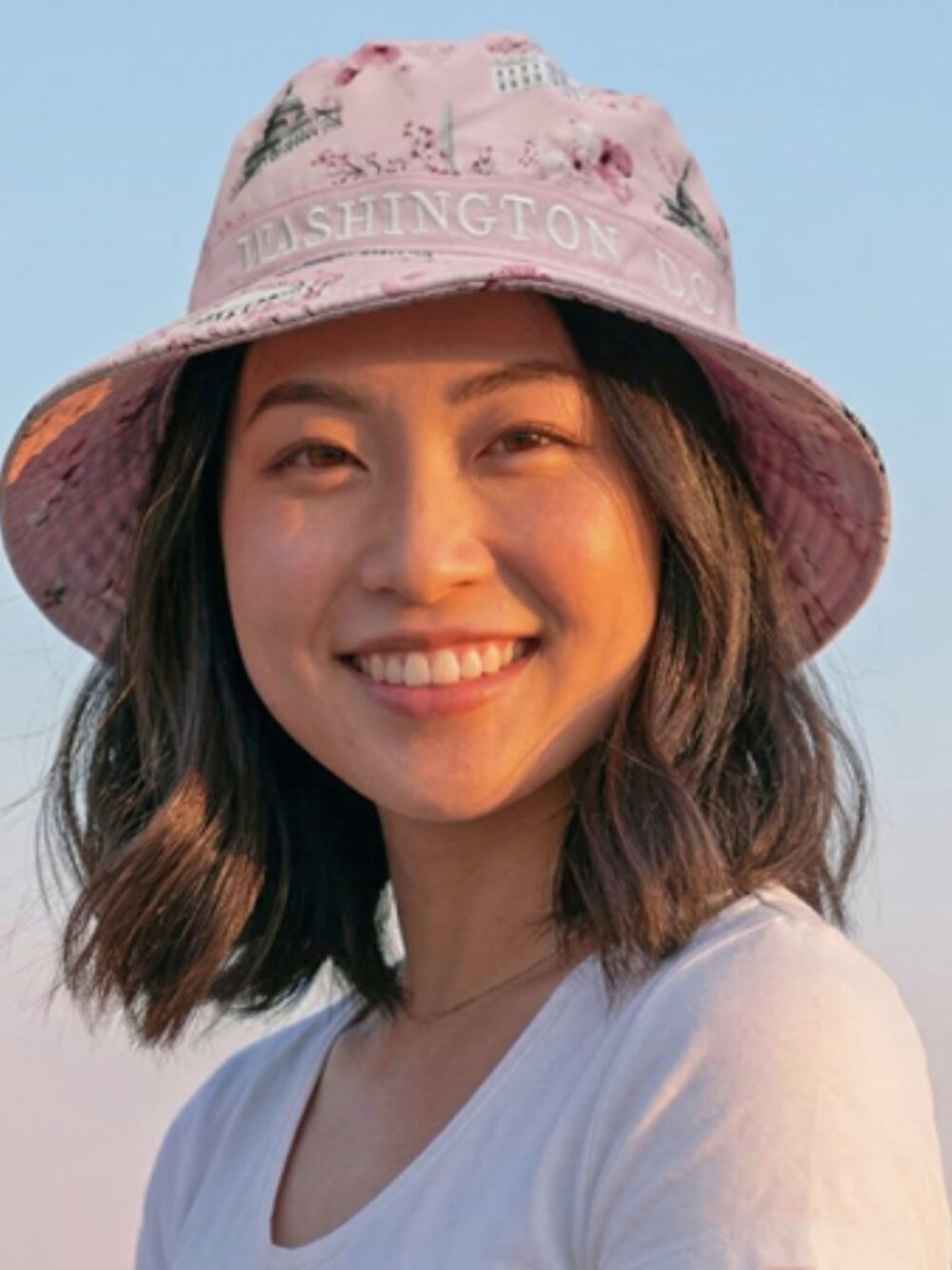 WA DC Cherry Blossom Bucket Hat - WHITE